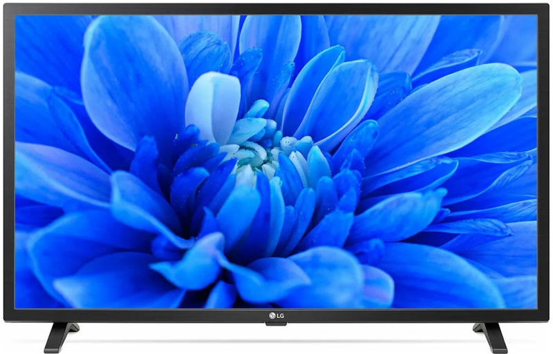Телевизор с изображением голубого цветка